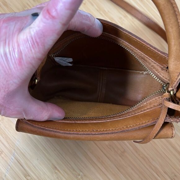 Madewell Mini Abroad Leather Crossbody Bag Purse Tan Brown Leather L4913 - Picture 6 of 6